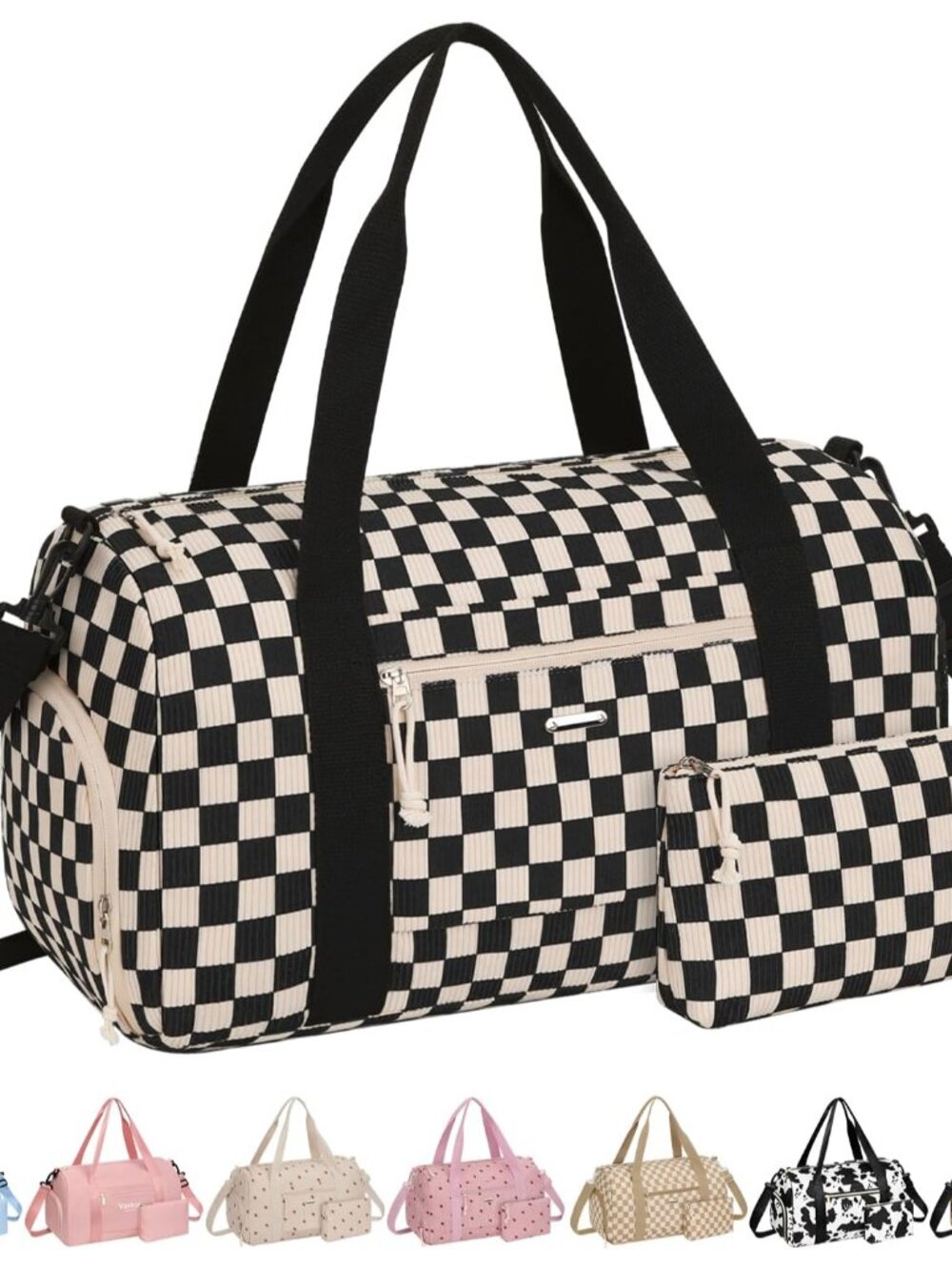 Gym Bag for Women, 17.5 inch Sports Duffle Bag with Shoe Compartment